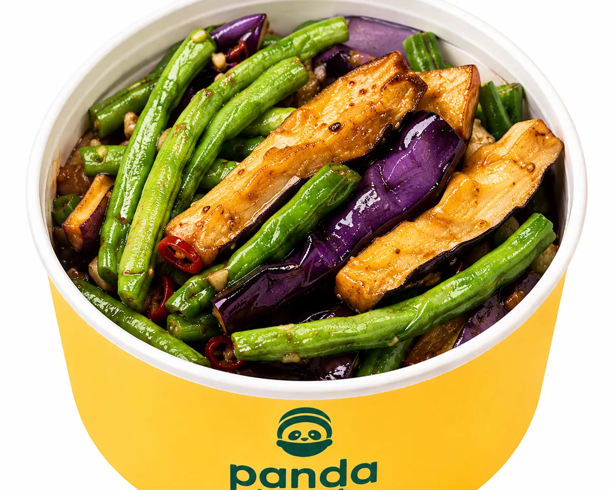 Aubergines et haricots verts sauté à l’ail
